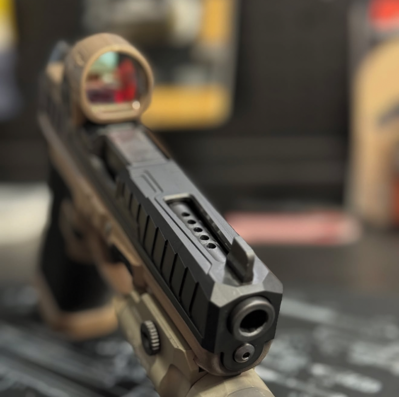 FDE Framework — Muzzle Study — Ported Slide · Optic Cut